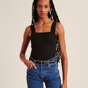 Abercrombie double layered seamless fabric squareneck bodysuit